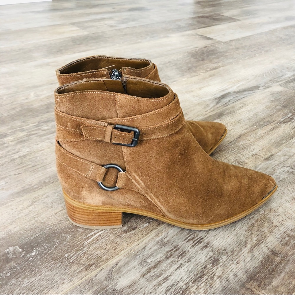 Tan Suede Ankle Booties - Picture 7 of 8